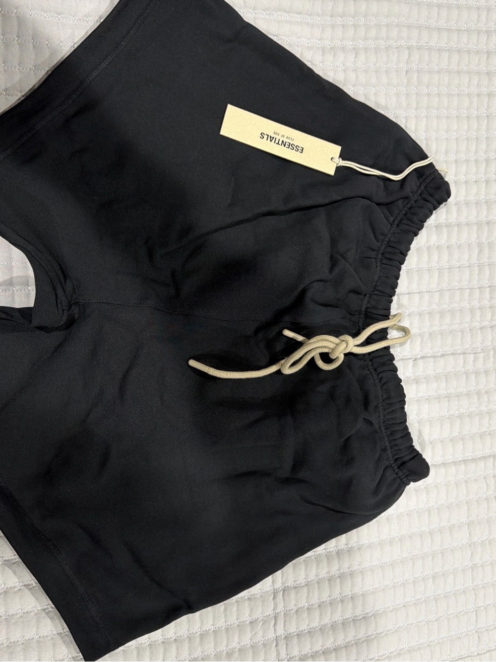 Essentials Black Athletic Drawstring Lounge Shorts